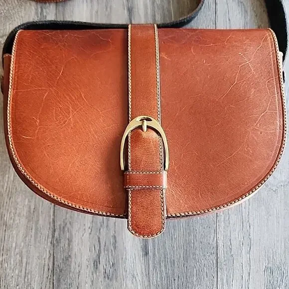 Brown Genuine Leather Equestrian Shoulder Bag Equestrian Gear made in Argentina - Picture 2 of 8